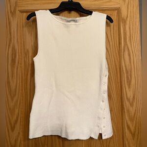 Abercrombie asymmetrical button sweater tank cream size medium nwot